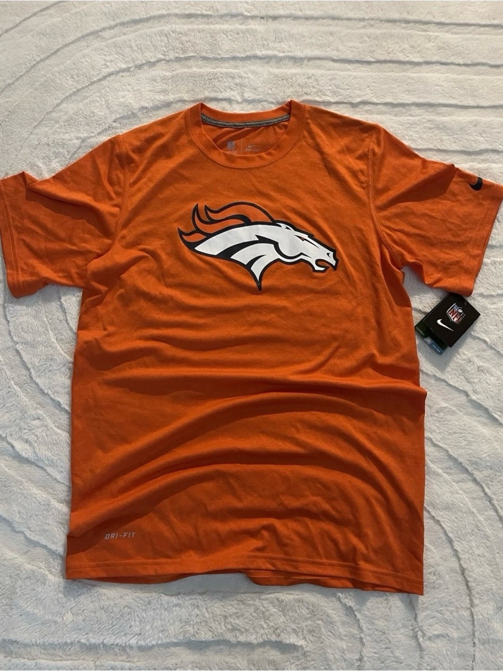 Nike Orange Denver Broncos Logo Short Sleeve Tee